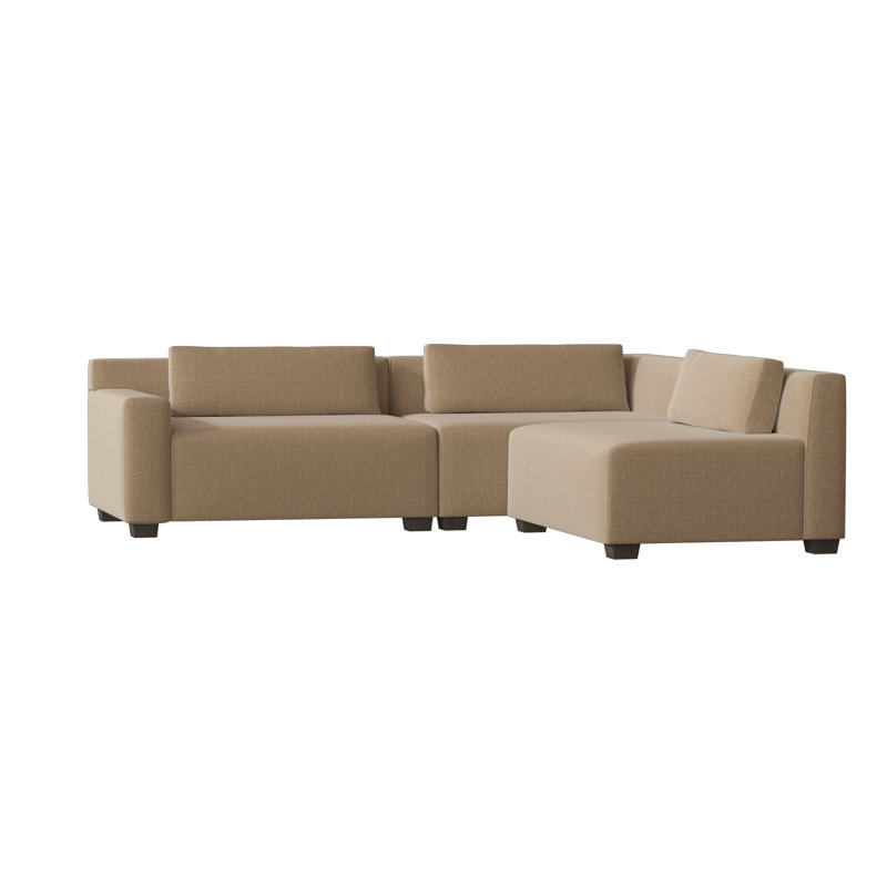 Alisa Chaise Sectional, Highlander Olive, Brown Mahogany