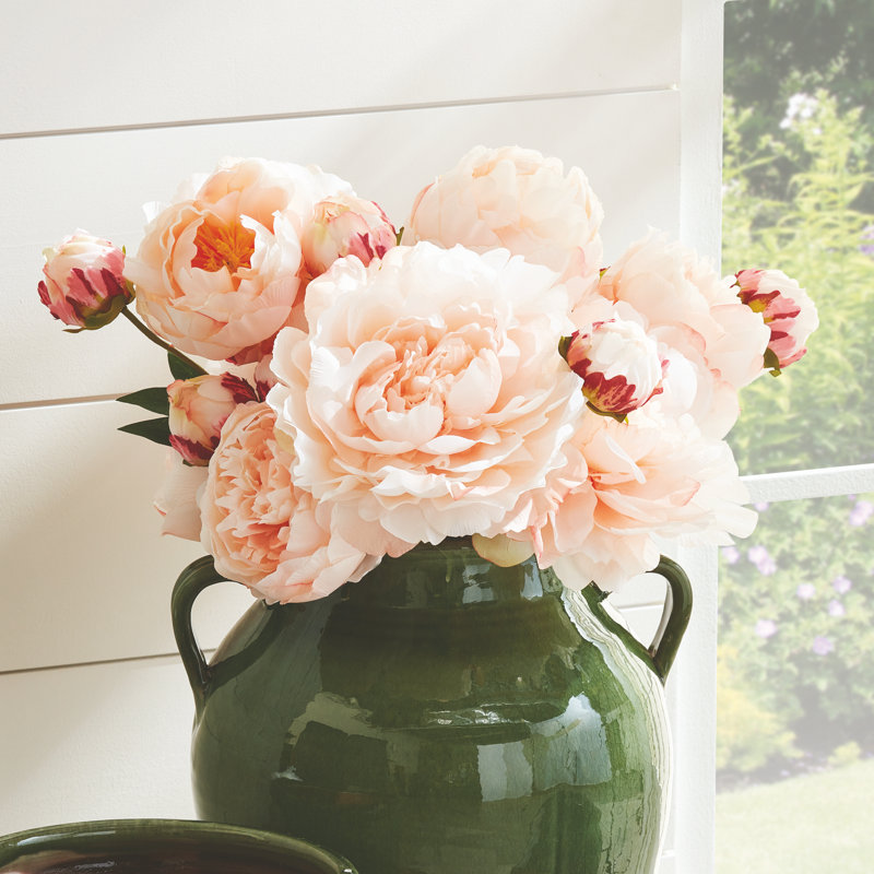 21-Inch Peony Stem, Light Coral