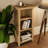 Daris 3 Tier Low Bookcase Shelving Unit. Solid Oak Top. Fully Assembled