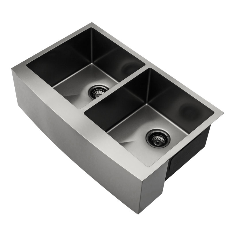 36'' L Farmhouse / Apron Double Bowl Stainless Steel Kitchen Sink