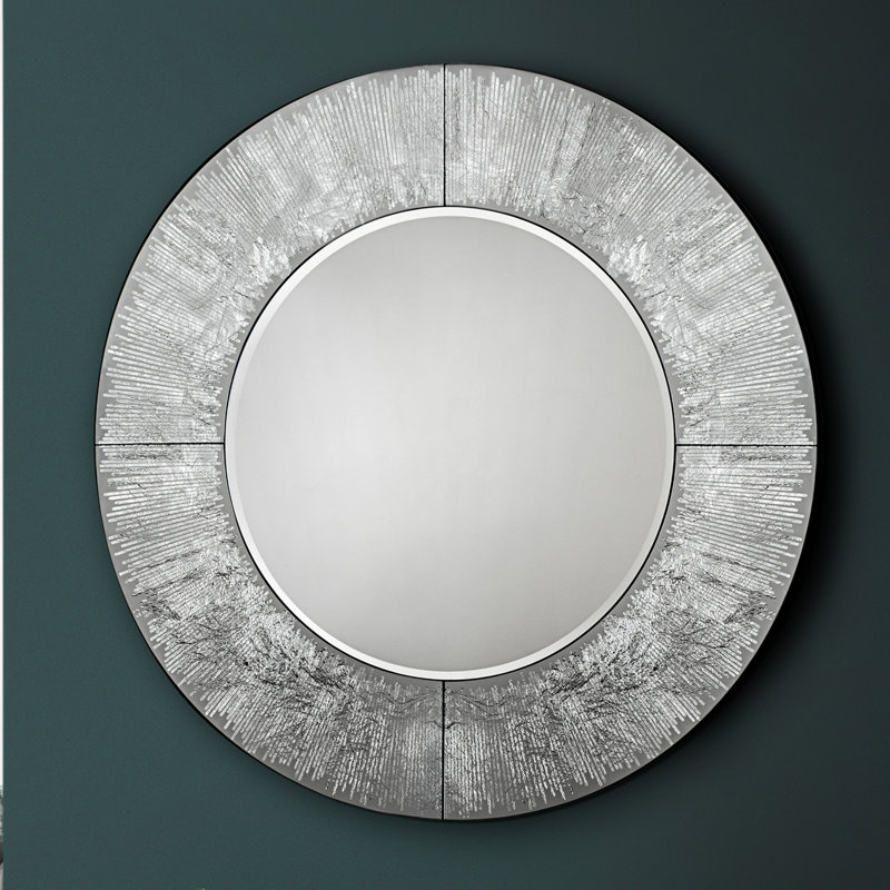 Orey Wood Flat Wall Mirror, Silver