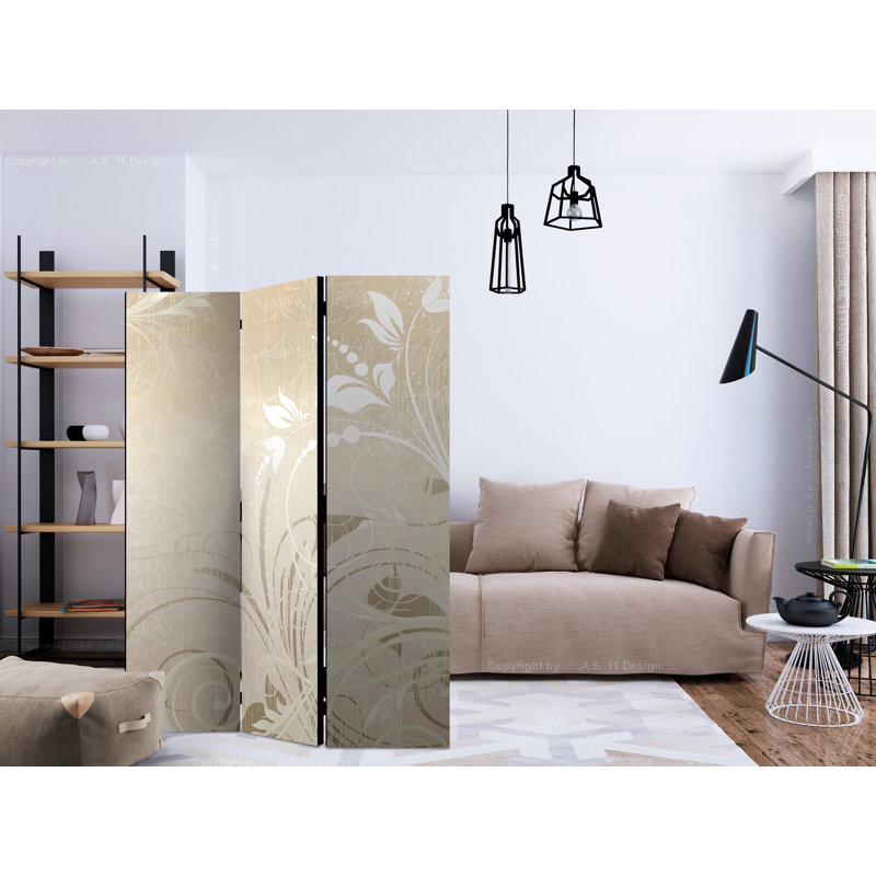 Griffy 135cm W x 172cm H 3 - Panel Solid Wood Folding Room Divider