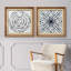 Motif géométrique abstrait aquarelle bleu - ensemble de 2 peintures sur toile encadrées-86450591