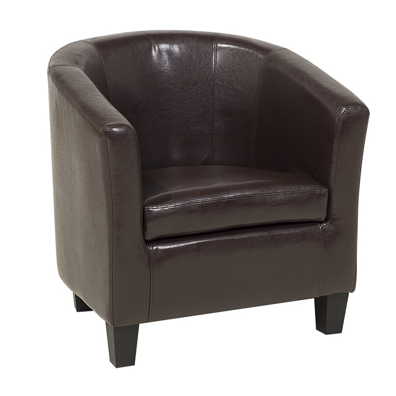 Boles Faux Leather Barrel Chair