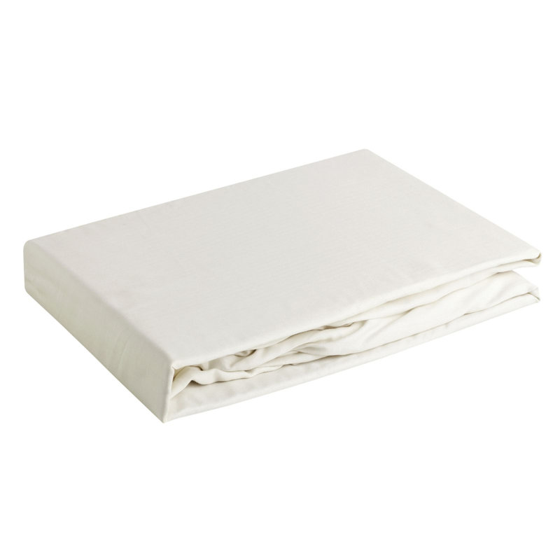 Satin Fitted Sheet, 200cm W x 220cm L, White