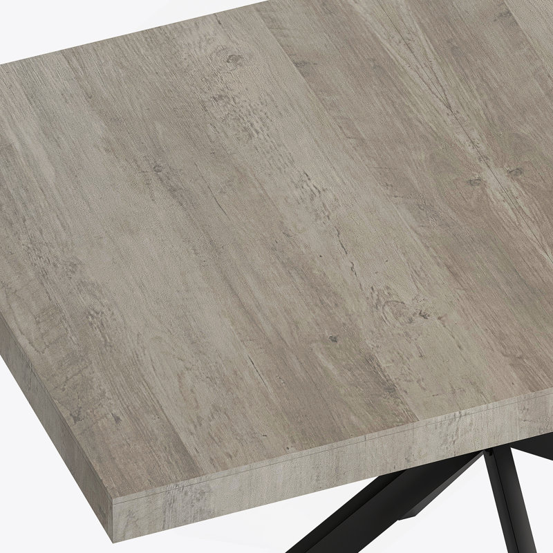 55.11'' -70.86"Retro Rectangular Stretch Dining Table, Black/Gray