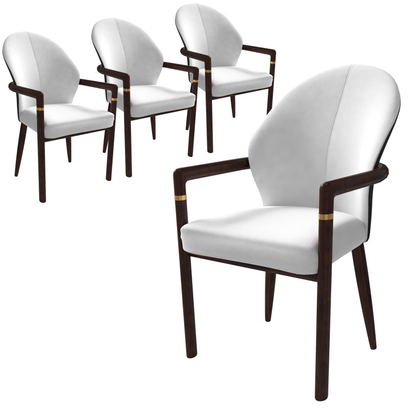 Chaise avec accoudoirs ergonomique Kavonna, Blanc