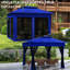 Auvent Pop Up 11 pi x 11 pi, pavillon de jardin extérieur avec filet amovible, tente instantanée, pavillon bleu, événement