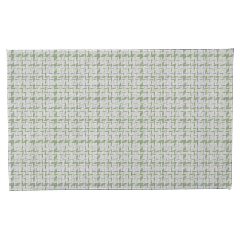 Tapis de toilette rectangulaire absorbant et antidérapant Liz Plaid, L 24 po x L 17 po, Vert