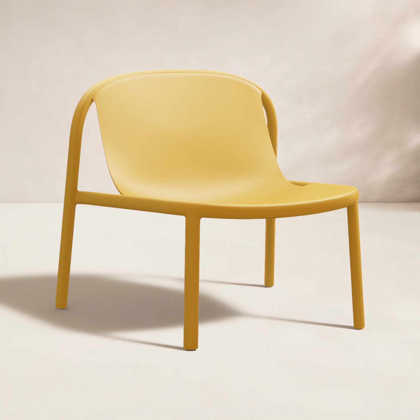 Decade Outdoor Armless Lounge Chair, Mustard