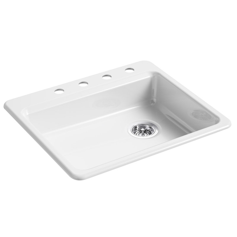Riverby 25" L x 22" W Drop-In Kitchen Sink, Cashmere