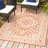 Moten Medallion Textured Weave Orange/Cream Indoor/Outdoor Rug-211141337