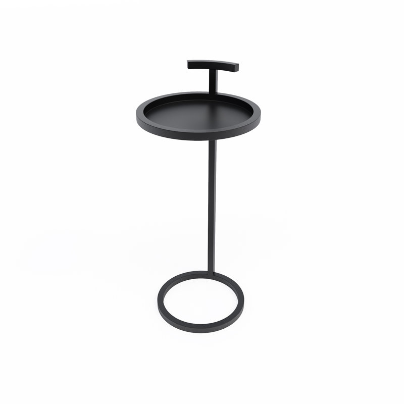 Dawson Steel Tray Top C Table or End Table with Round Lipped Top