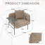Chaise de bureau en lin rembourrée avec plateau et table d'appoint-1185713382