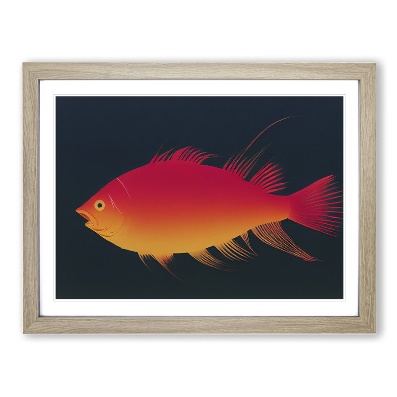Contemporary Fish - Framed Print, 34cm H x 46cm W x 2cm D, Oak