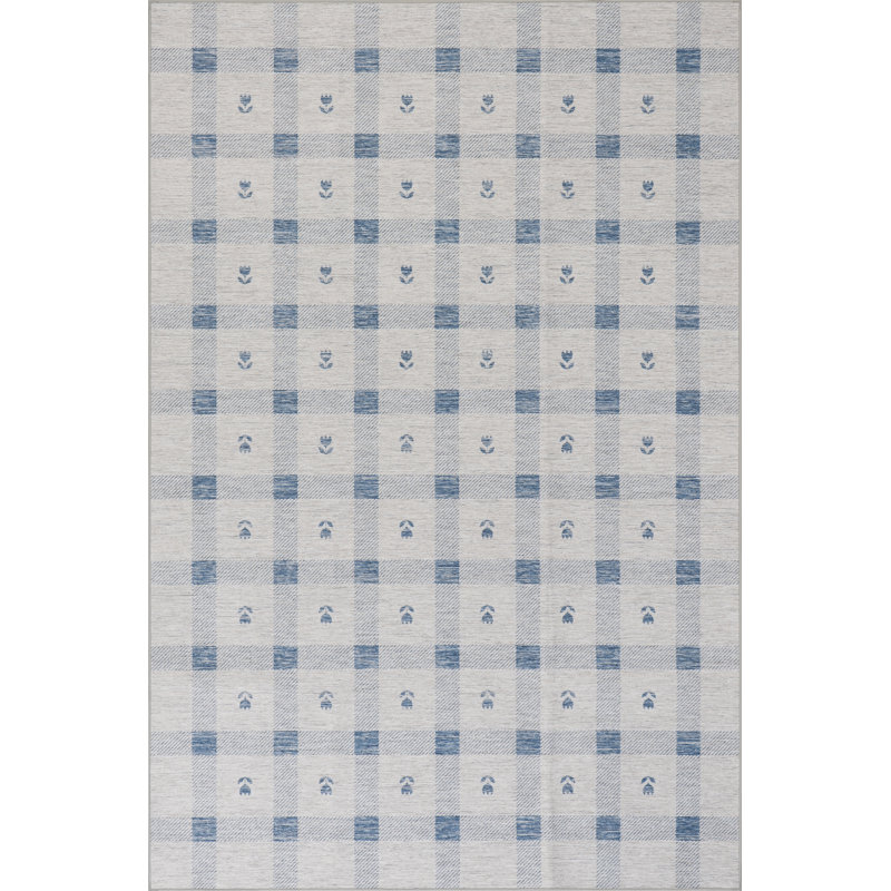 Tapis lavable à carreaux Valen, Rectangle 8 pi 6 po x 11 pi 6 po
