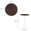 Table de bar ronde en grain de bois 28 po Lippa-370133301