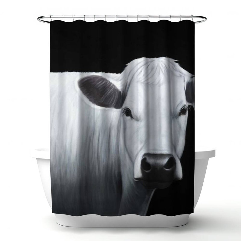 Shower Curtain AN516 – Polyester Shower Curtain, Dye Sublimation Print, 71" W × 74" L