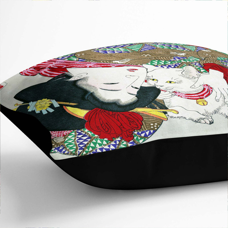 Square Throw Cushion, Black, 55cm H x 55cm W x 20cm D