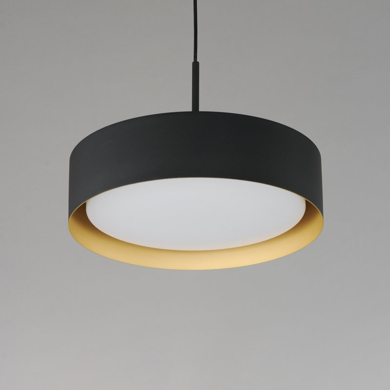 Luminaire suspendu 1 lumière Echo, Noir / doré