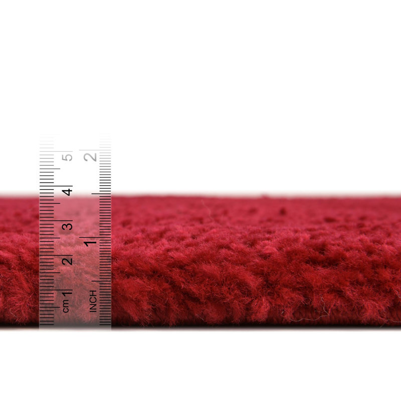 Tapis rouge à poil long Zuniga, Rectangle 8 pi x 10 pi
