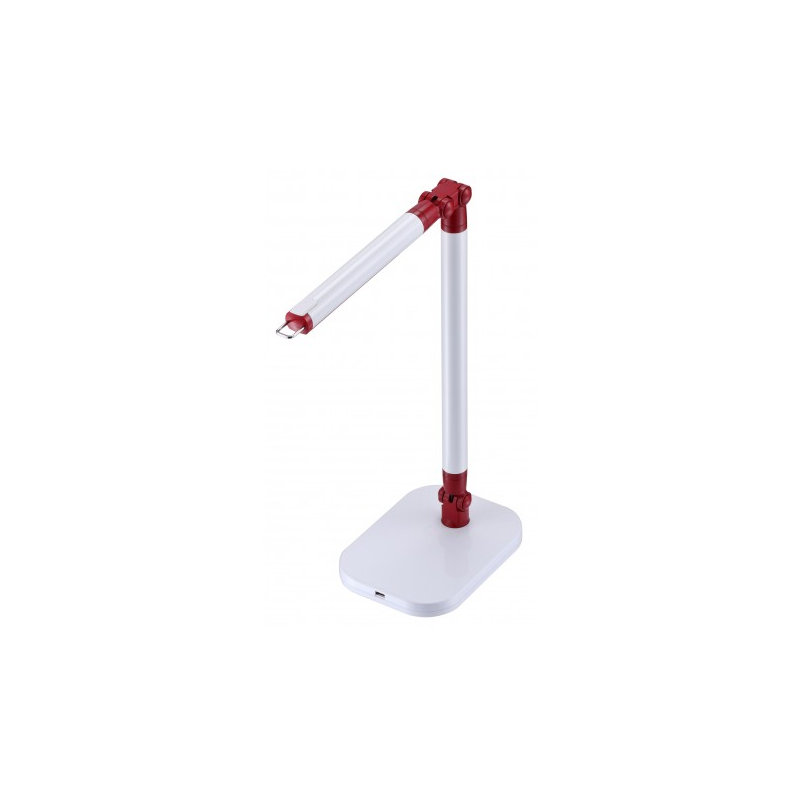 Wylie Metal USB Desk Lamp, White/Red