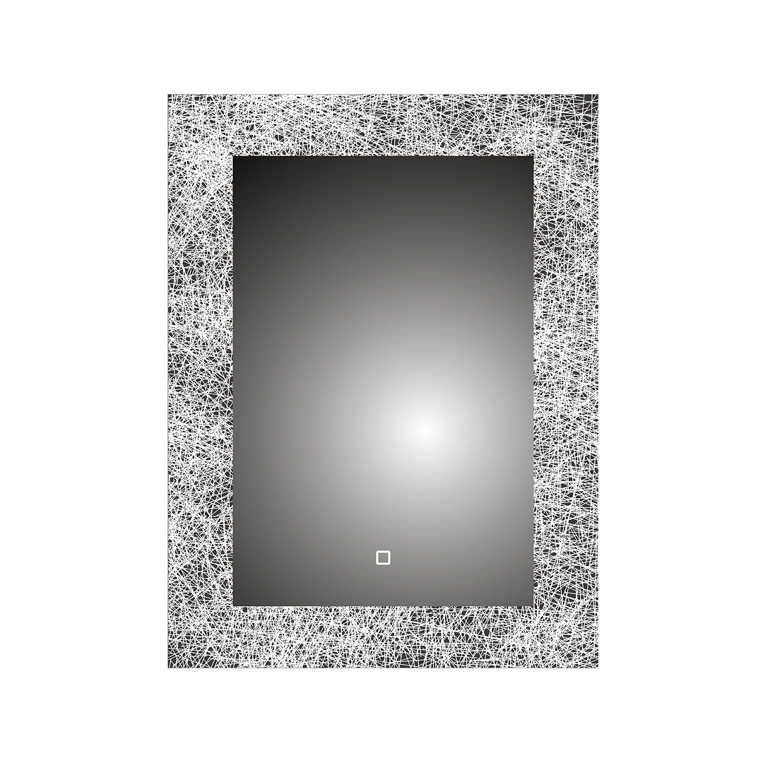 iBathUK Solstice Wall Mounted LED Illuminated Bathroom Mirror with Touch Light and Demister Pad, 500 x 700mm