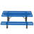 Metal Picnic Tables for Outdoors with Umbrella Hole - Coated Steel Heavy Duty Commercial Grade Table-1505559546