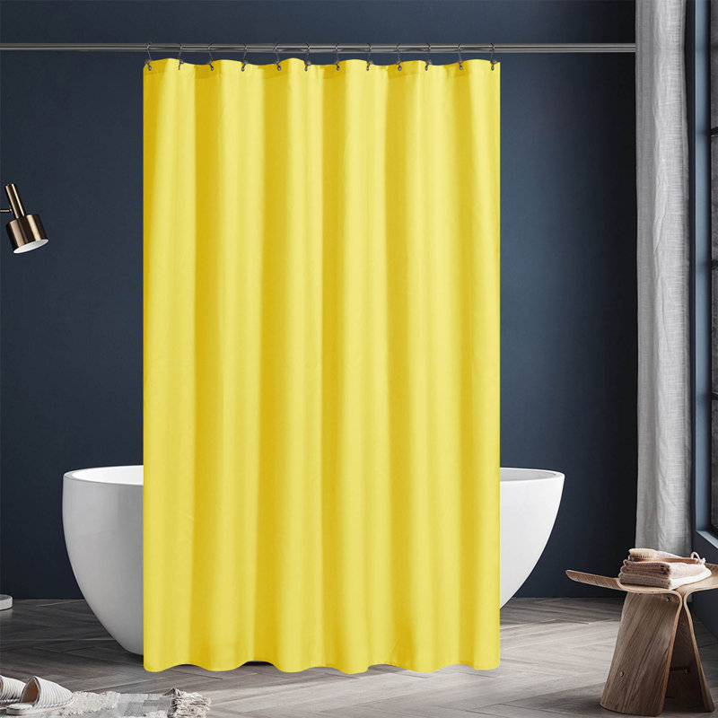 Rideau de douche en tissu hydrofuge, H 72 po x l 72 po, Jaune