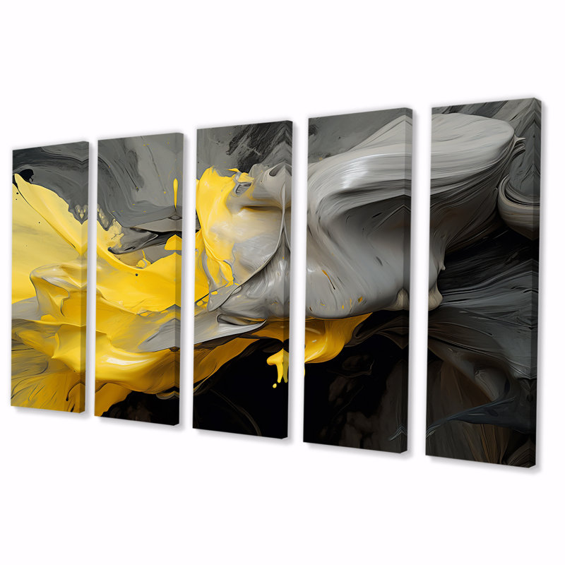 Condra - Abstract Wall Art Decor 5 Piece, 28" H x 60" W
