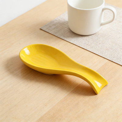 Large Ceramic Spoon Rest For Stovetop And Kitchen Counter, Heat-Resistant And Dishwasher Safe Utensil Holder With Elegant Vintage Design