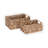 2 Piece Brown Jute Handmade Storage Basket with Handles Set, 16", 13"W