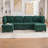 U Shape Sectional Sofa with Storage Ottoman-1118643729