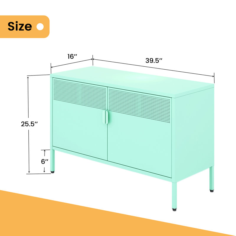 Labradford 39.5'' Wide 1 - Shelf Storage Cabinet, Mint