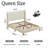 Queen Bed Frame, Boucle Upholstered Platform Bed with Wingback Headboard, Strong Wooden Slats Support, Noise-Free Mattress Foundation, Easy Assembly, No Box Spring Needed, Beige-128203732-128203735