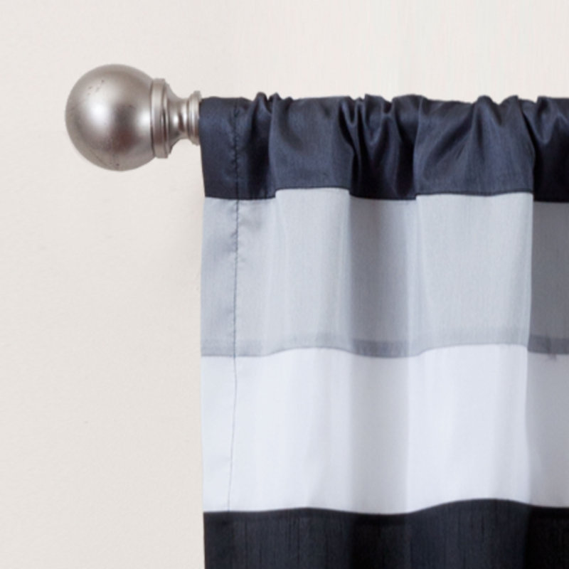 Iman White and Black Polyester Rod Pocket Valance
