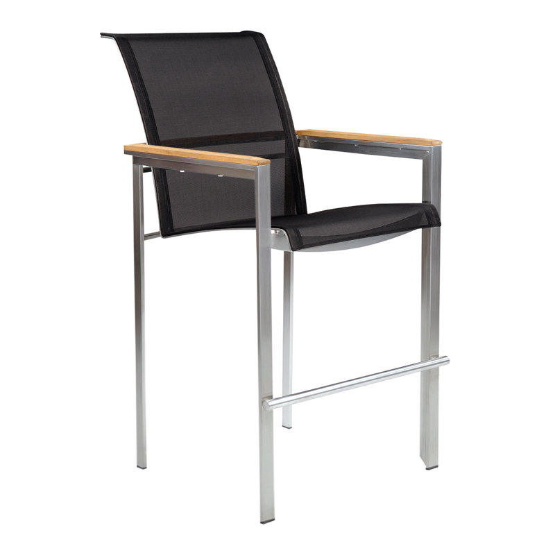 Tivoli Outdoor Bar Stool, Black, No