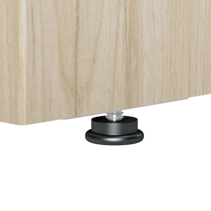 Natural Elm Adjustable Height Reception Desk with Shelf