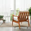 Chaise d'appoint Mid-Century moderne en bois avec coussins lavables amovibles, chaise de loisirs avec revêtement en flanelle, fauteuil de réception pour le salon, la chambre à coucher, le bureau-124854060