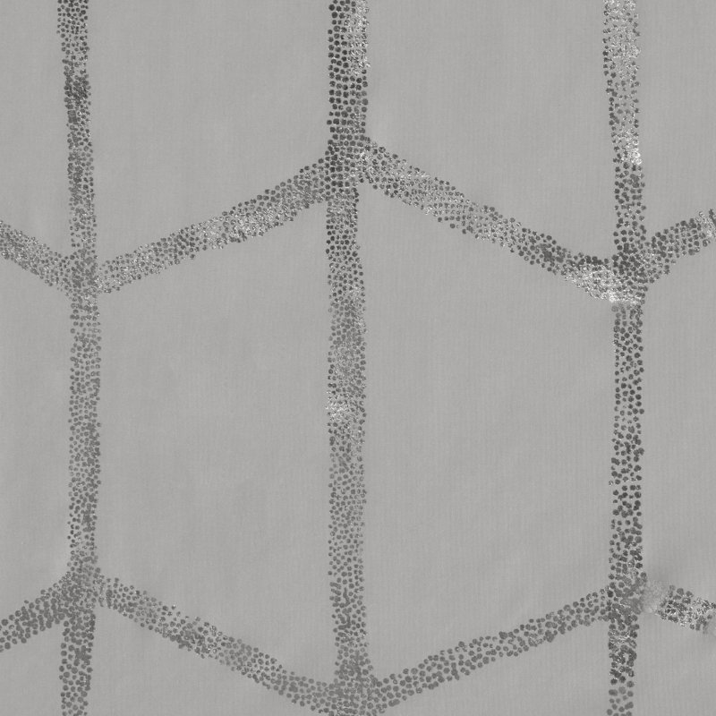 Raina Printed Metallic Shower Curtain, Gray/Silver