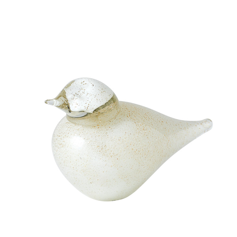 Decorative Granilla Glass Bird, 5" H x 3.75" W x 8.5" D