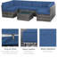 Wicker 6 - Person Garden Lounge Set with Cushions-1438487492