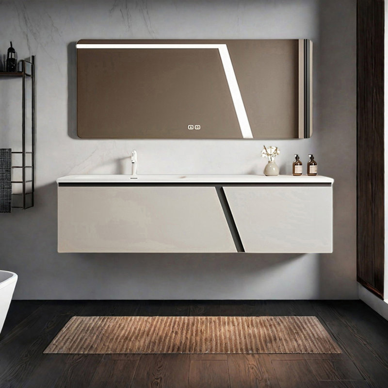 Simple and modern style bathroom cabinet, H 19,68 po x l 66,92 po x P 21,65 po