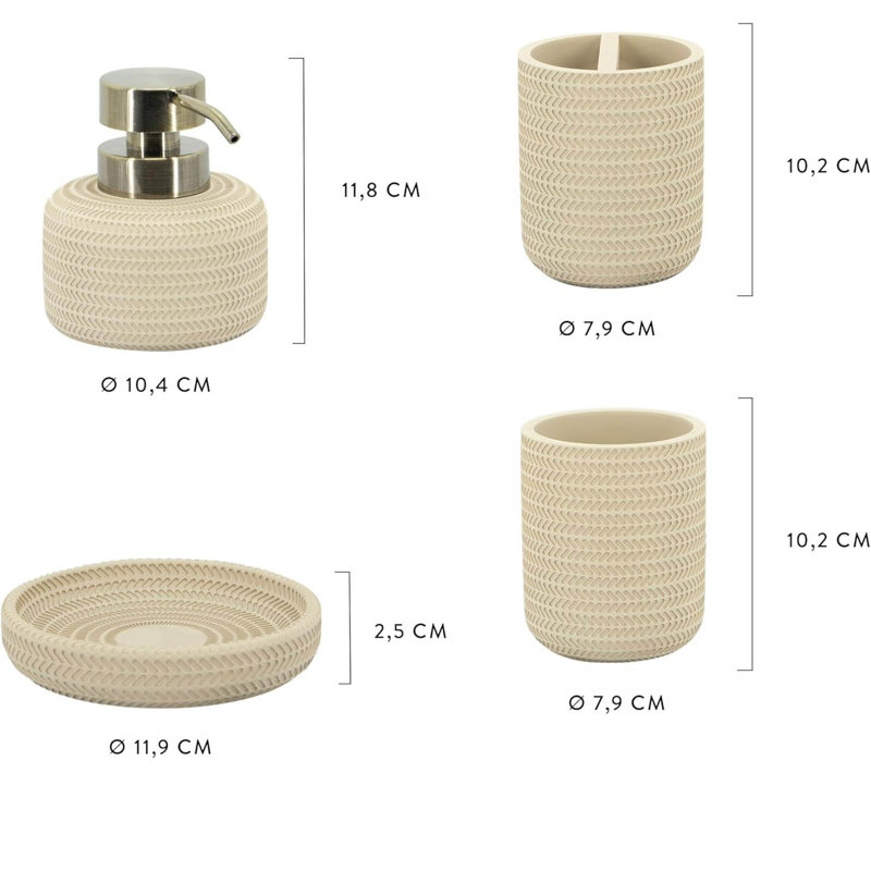Bathroom Accessory Set, Beige