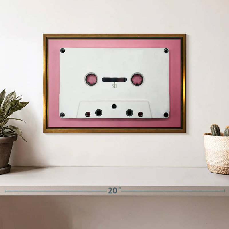 Cassette blanche, 13 po x 9 po, Cadre flottant doré