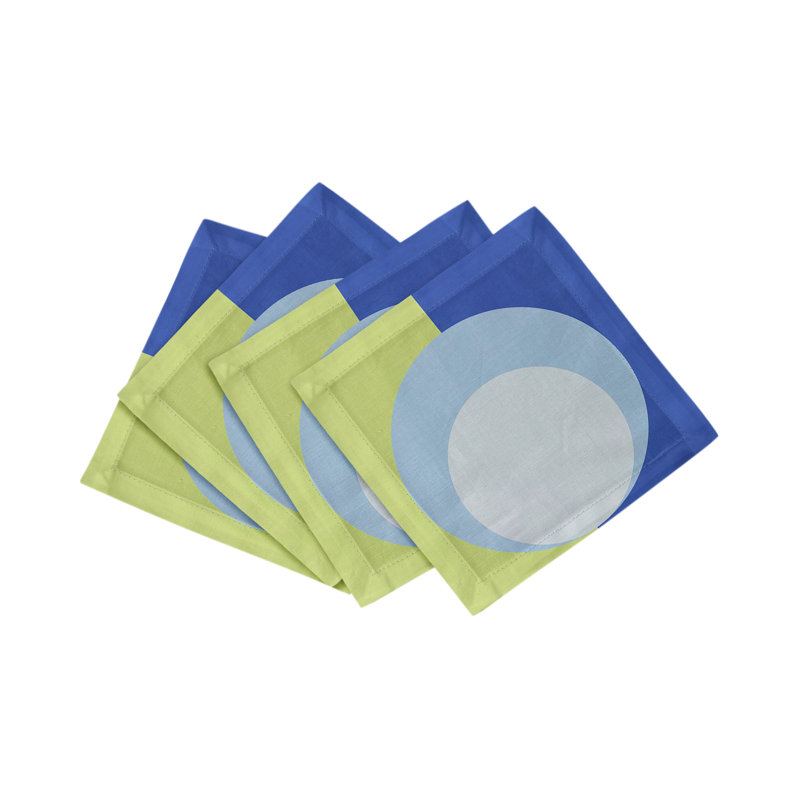 Square Napkins, Acid Green Blue