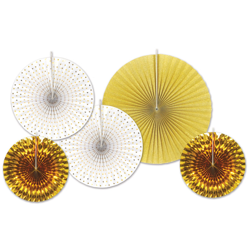Ventilateurs décoratifs en papier et aluminium assortis
