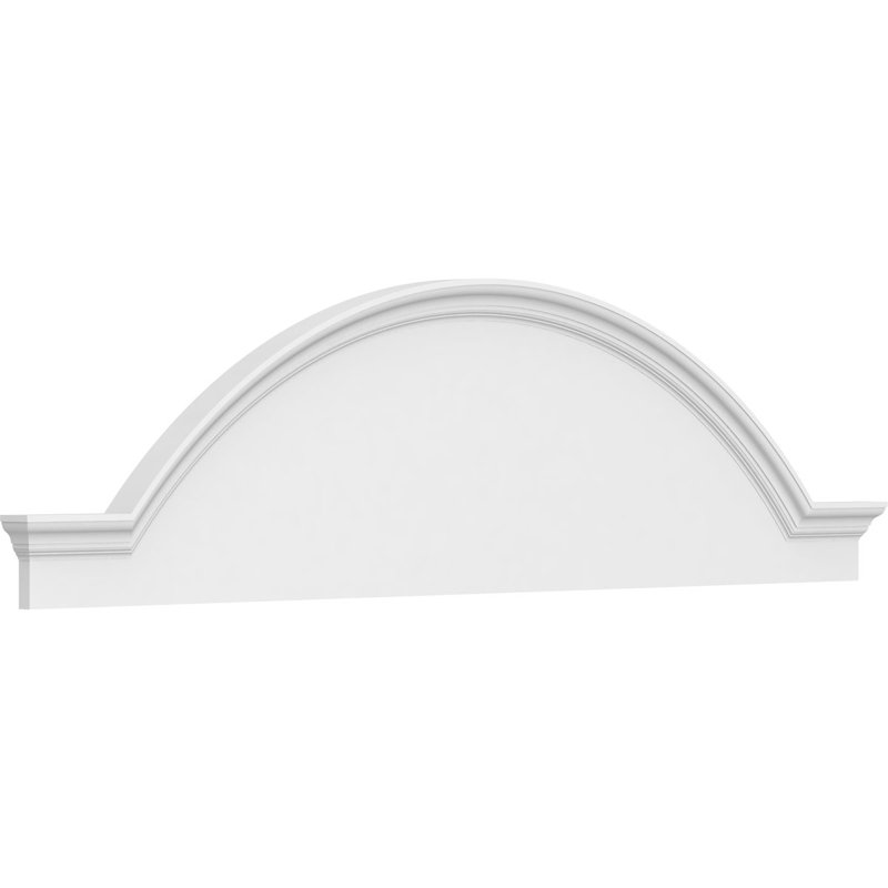 80"W x 21"H x 2-1/2"P Segment Arch W/ Flankers Smooth Architectural Grade PVC Pediment, 21" H  x 80" W  x  2-1/2" D