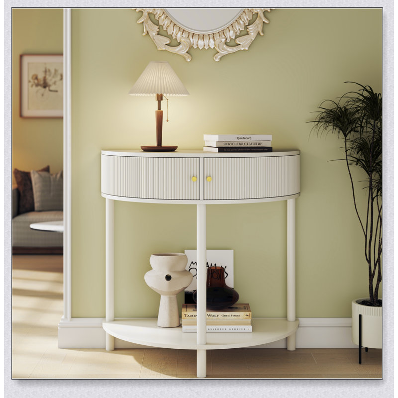 Console demi-lune Artisan-Wave Wave, Cream White