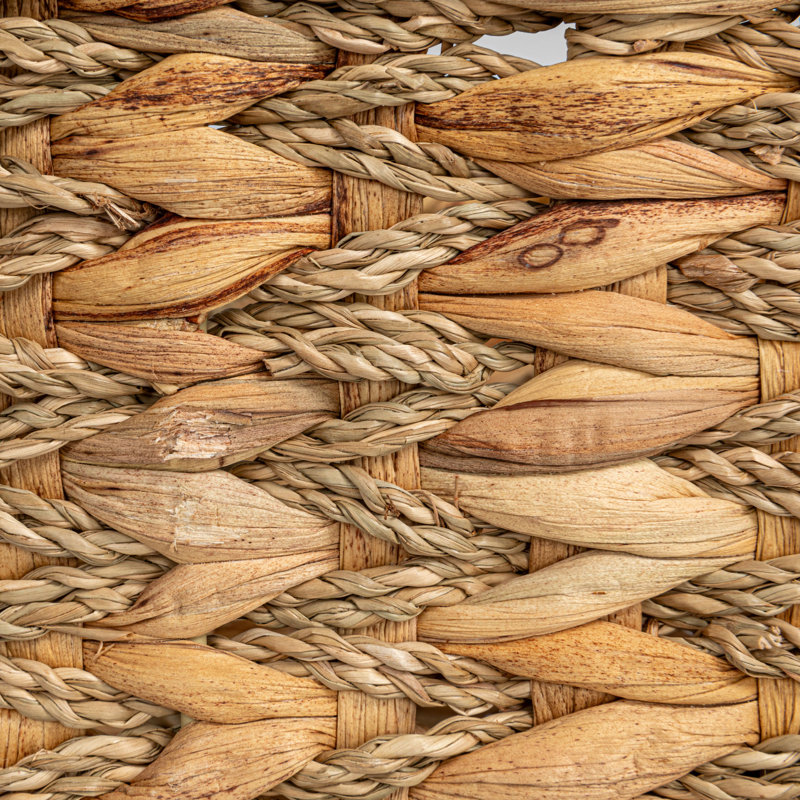 Water Hyacinth Seagrass Scoop Basket With Bamboo Handle